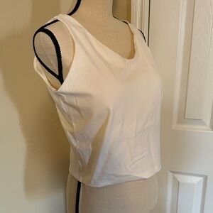 Perfect Sportswear White Sleeveless Tank Top XL with built in sports bra